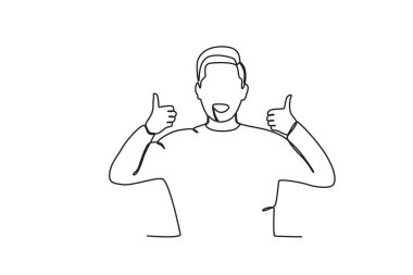 Bir adam kurnazca gülümsedi. Dünya gülümseme günü tek satırlık çizim