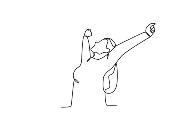 Zihinsel olarak sağlıklı bir kadın. Dünya Ruh Sağlığı Günü çizimleri