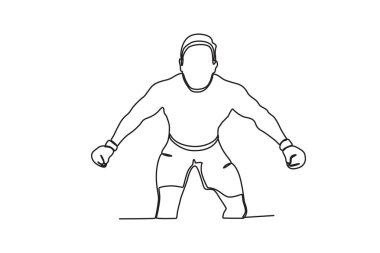 Bir yarışma için boksör eğitimi. UFC tek satırlık çizim