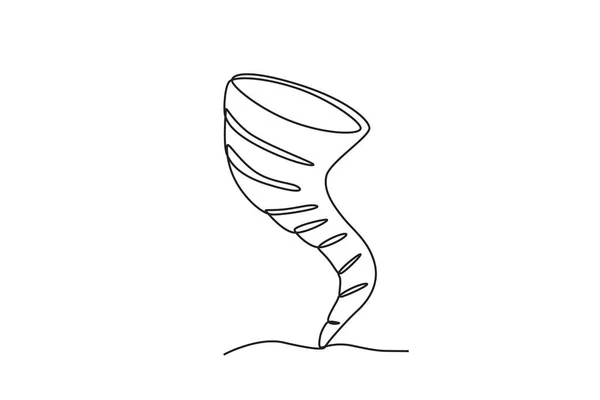 Illustration Tornado Enlinjesritning Orkanen — Stock vektor