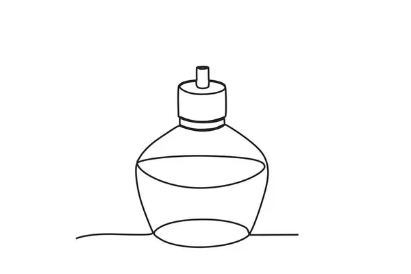 Sıvıyı Isıtmak Için Bir Bunsen Laboratuvar Ekipmanları Tek Satırlık Çizim — Stok Vektör