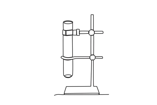 试管和夹子 实验室设备单线绘图 — 图库矢量图片