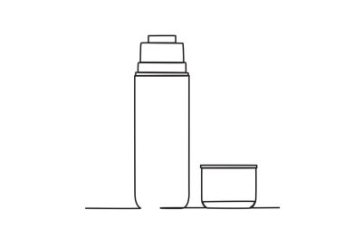 Sıcak su deposu şişesi. Taklacı tek satırlı çizim