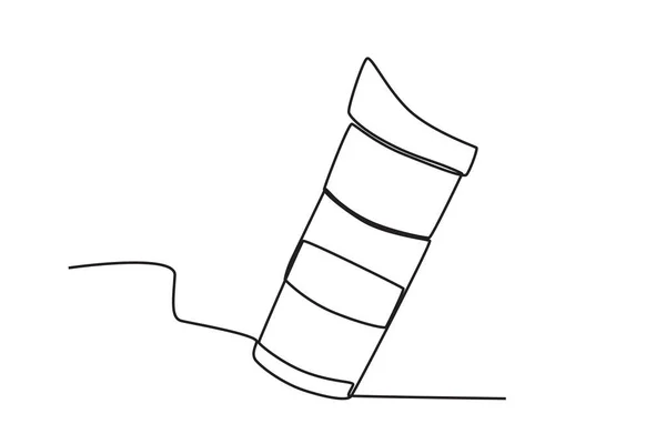 Gobelet Plastique Dessin Une Ligne Tumbler — Image vectorielle