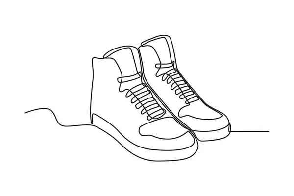 Sapato Moda Desenho Uma Linha Calçado — Vetor de Stock