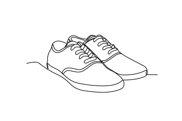 Обычная Обувь Однолинейный Рисунок Обуви — стоковый вектор