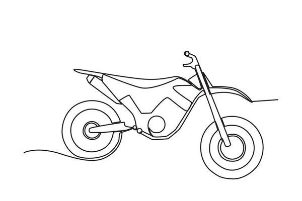 摩托车的侧视图 电单车单线绘图 — 图库矢量图片