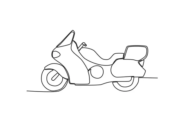 スポーツバイクの視点 オートバイのワンラインデッサン — ストックベクタ
