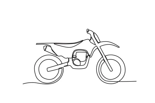 一个越野车的侧视图 电单车单线绘图 — 图库矢量图片