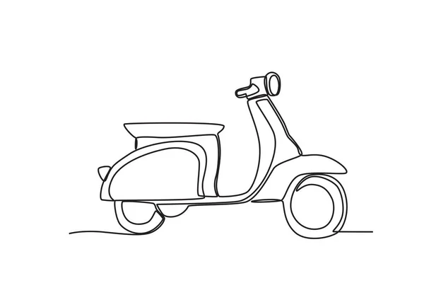 骑摩托车去兜风 电单车单线绘图 — 图库矢量图片