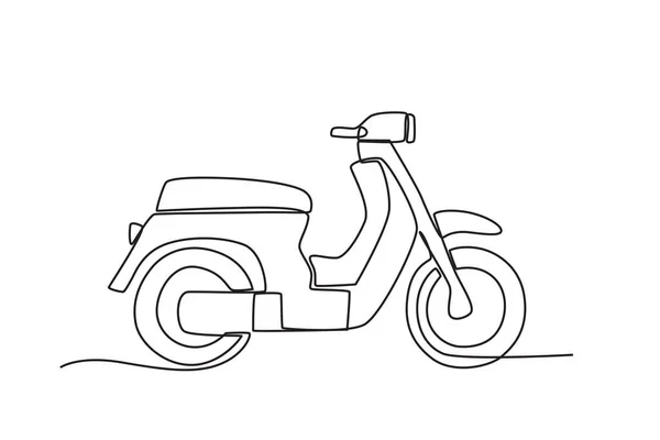Illustration Une Moto Moto Dessin Une Ligne — Image vectorielle