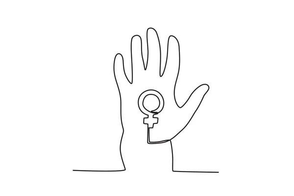 Egy Kéz Női Szimbólummal Nők Elleni Erőszak Felszámolásának Nemzetközi Napja — Stock Vector