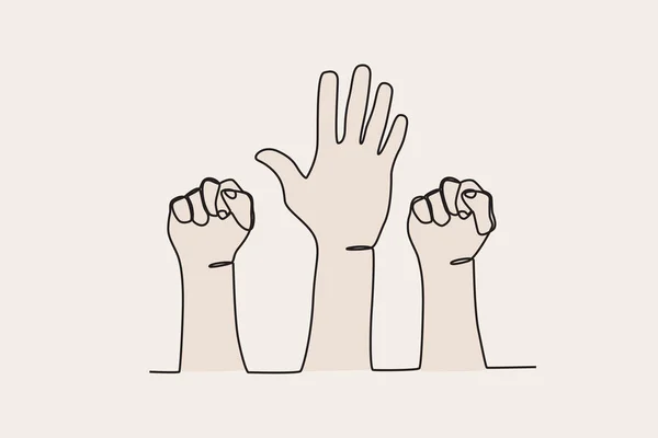 Ilustração Colorida Mãos Lutando Pelos Direitos Humanos Dia Dos Direitos —  Vetores de Stock
