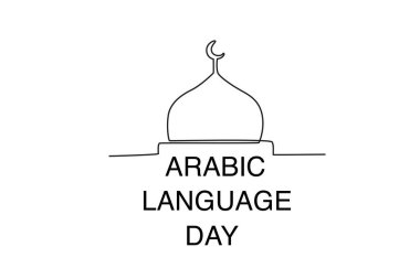 Bir Arap Günü bayrağı. Arapça gün tek satırlık çizim