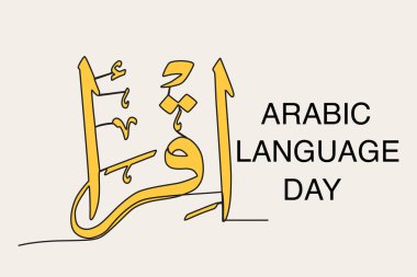 Bir rengin çizimleri Arapça kaligrafidir. Arapça gün tek satırlık çizim