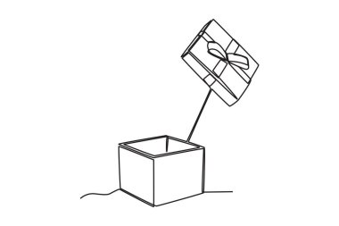 Kapalı bir hediye kutusu açıldı. Bir satırlık boks günü çizimi
