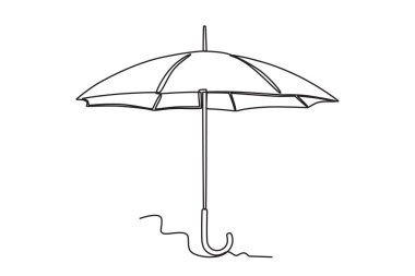 Bir şemsiye yağmurdan korur. Şemsiye çizimi