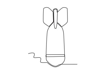 Nükleer bir askeri silah. Nükleer silah tek çizgi çiziyor.