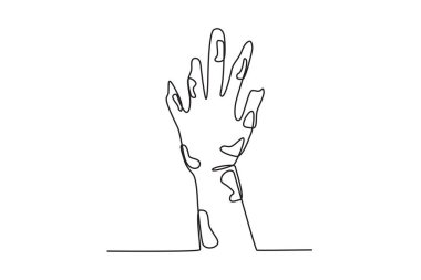 Cüzzamdan muzdarip bir kadın. Dünya Cüzzam Günü tek satırlık çizim