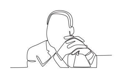 Martin Luther King 'in Tasarımı. Martin Luther King Günü tek satırlık çizim