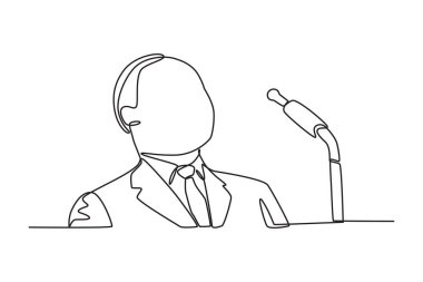 Martin Luther King Özgürlük Üzerine Konuşuyor. Martin Luther King Günü tek satırlık çizim