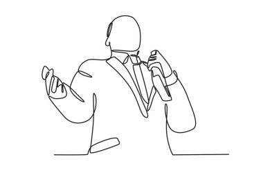 Martin Luther King bir konuşma yaptı. Martin Luther King Günü tek satırlık çizim