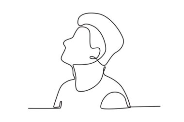 Yukarı bakan Afrikalı bir adam. Siyah tarih ayı bir satır çizimi