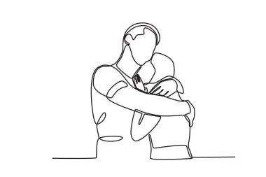 Sanki bir aşık sevgiyle sarılır. Ulusal kucaklaşma günü çizimi