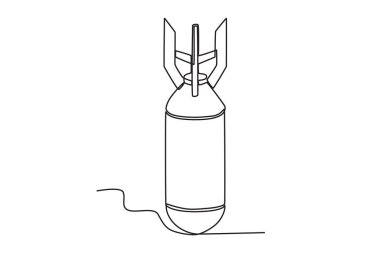 Nükleer bomba tasviri. Nükleer silah tek çizgi çiziyor.
