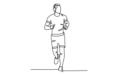 Bir sabah egzersizi adamı. İlkbahar çizimleri