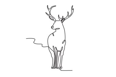 Bir geyik yan bakıyordu. Geyik tek çizgi çizer