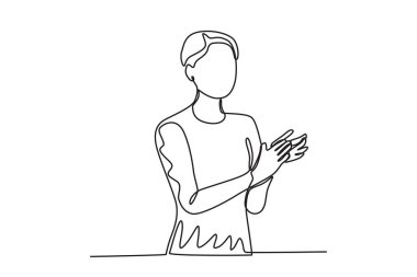 Kısa saçlı bir kadın ellerini çırptı. Alkışlar tek satırlık.