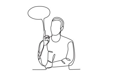 Bir adam kendi fikrini düşündü. Tek satırlık konuş.