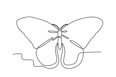 Güzel kanatları olan bir kelebek. Kelebek çizimi