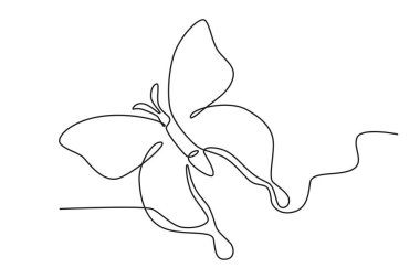 Yüksekten uçan güzel bir kelebek. Kelebek çizimi