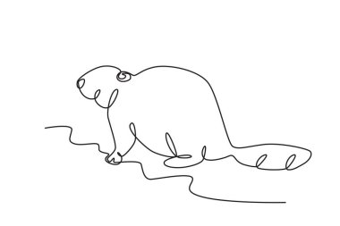 Bir kirpi yürüyor. Dünya Vahşi Yaşam Günü tek satırlık çizim