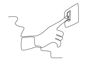 Biri ışıkları söndürdü. Dünya Saati tek satırlık çizim