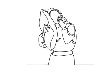 Bir adam kendi tarafında uyur. Dünya tek satırlık uyku günü çizimi