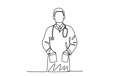 Vücut ısısını ölçmek için termometre. Ulusal doktorlar günü çizimi