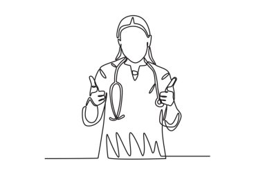 Vücut ısısını ölçmek için termometre. Ulusal doktorlar günü çizimi