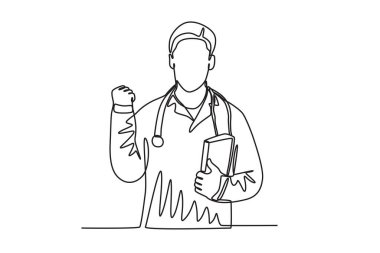 Vücut ısısını ölçmek için termometre. Ulusal doktorlar günü çizimi