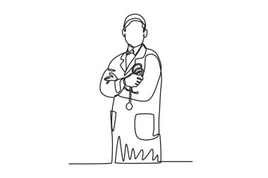 Vücut ısısını ölçmek için termometre. Ulusal doktorlar günü çizimi