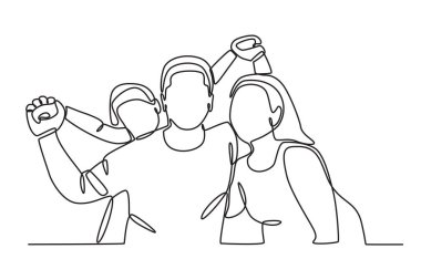 Bir çocuk babası tarafından taşınıyor. Aile tek satır çizimi