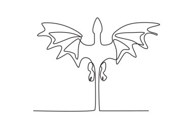 Ejderhaların çok sert derileri vardır. Ejderha tek çizgi çizimi