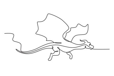 Ejderhaların çok sert derileri vardır. Ejderha tek çizgi çizimi