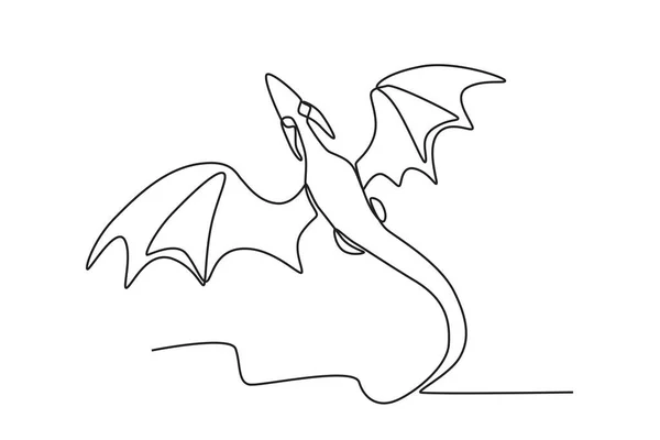 Драконов Твёрдая Кожа Однолинейный Рисунок Дракона Лицензионные Стоковые Векторы