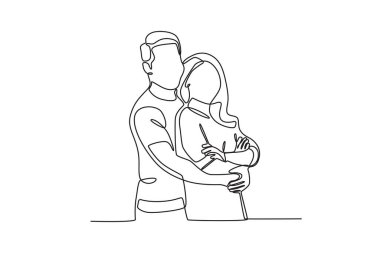 Çiftler tatillerinin tadını çıkarıyor. Çift tek çizgi çiziyor.