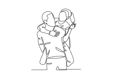 Çiftler tatillerinin tadını çıkarıyor. Çift tek çizgi çiziyor.