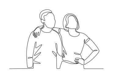 Çiftler tatillerinin tadını çıkarıyor. Çift tek çizgi çiziyor.