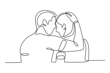 Çiftler tatillerinin tadını çıkarıyor. Çift tek çizgi çiziyor.